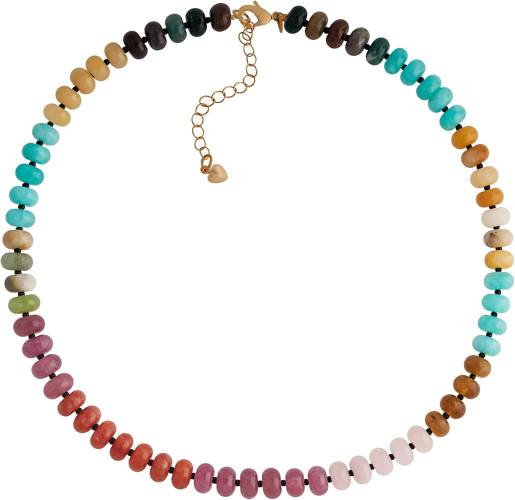 Sacina Trendy Boho Colorful Beaded Choker Necklace, Crystal Necklace, Hippie Necklace, Summer Nec... | Amazon (US)