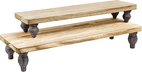 Ikee Design 2 Pcs Set Wooden Display Riser, Wood Cupcake Dessert Display Riser, Countertop Desser... | Amazon (US)