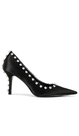 Delphine 85 Crystal Stud Pump in Black | Revolve Clothing (Global)