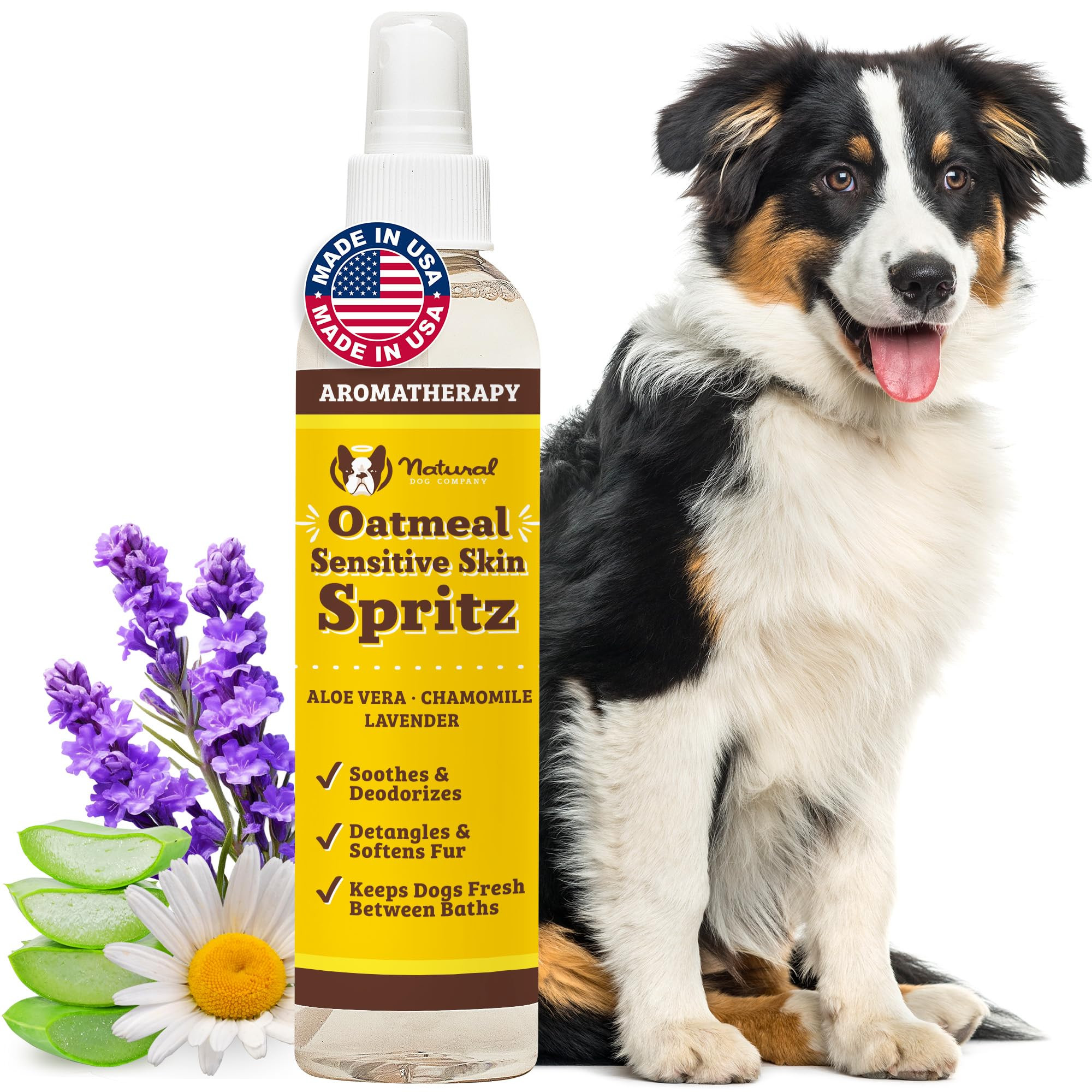 Natural Dog Company Sensitive Skin Dog Deodorizing Spray: Ideal for Sensitive Skin Dog Shampoo, Long Lasting Perfume, Dog Spray Deodorizer, Neutral Scented with hints of Lavender, 8 oz | Amazon (US)