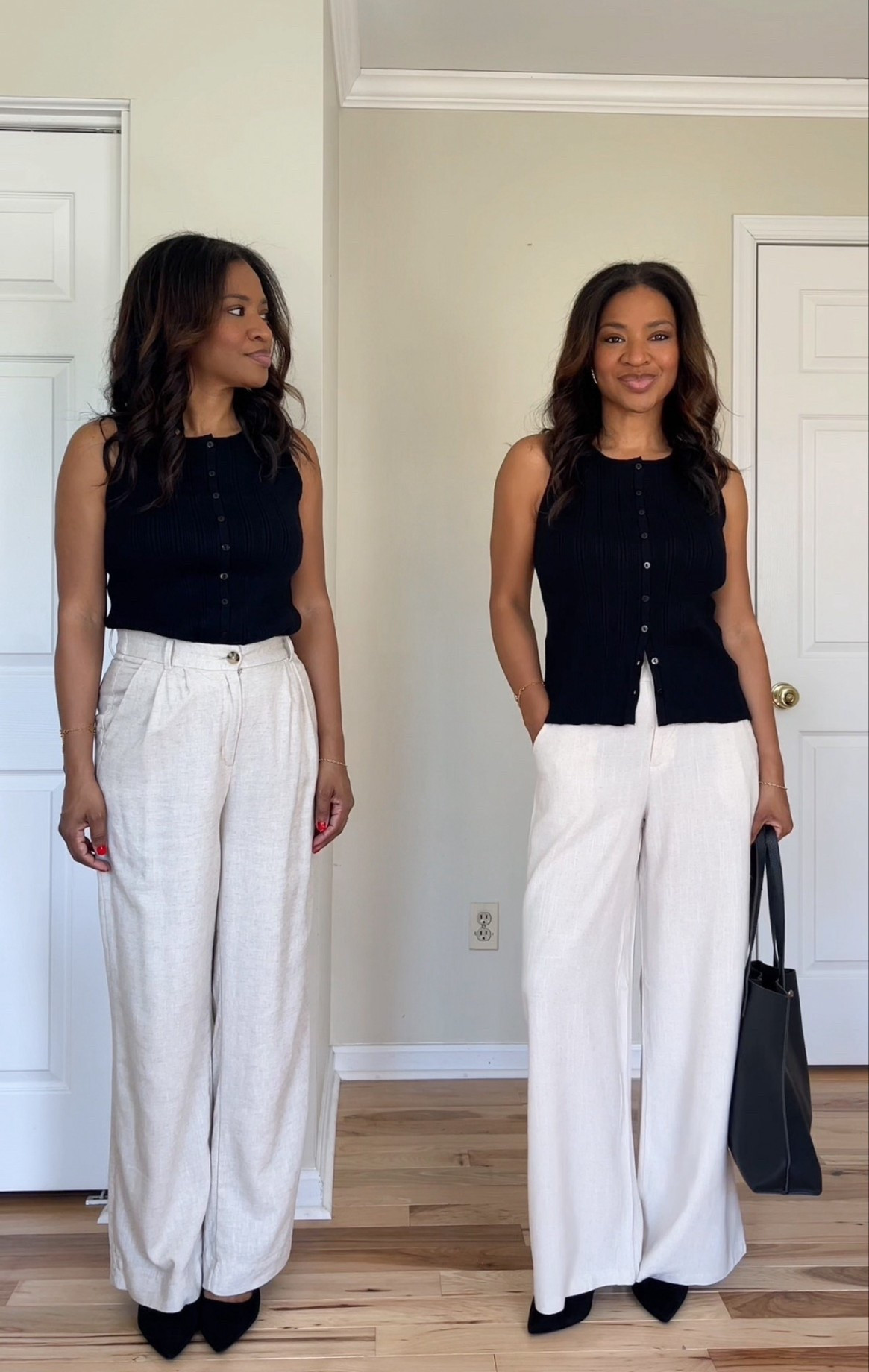 I’m wearing a size small in the second trousers with no pleats. In full transparency, these trousers are a bit see-through so I recommend shopping for other styles if that bothers you or I’m also linking the underwear that I wear with these that help with the see-through part. I’m also linking several peplum style tops that are similar to the one I’m wearing if you would want something different. The top I’m wearing a size small and I unbutton the bottom part but that’s optional  

#LTKOver40 #LTKgrwm #LTKootd