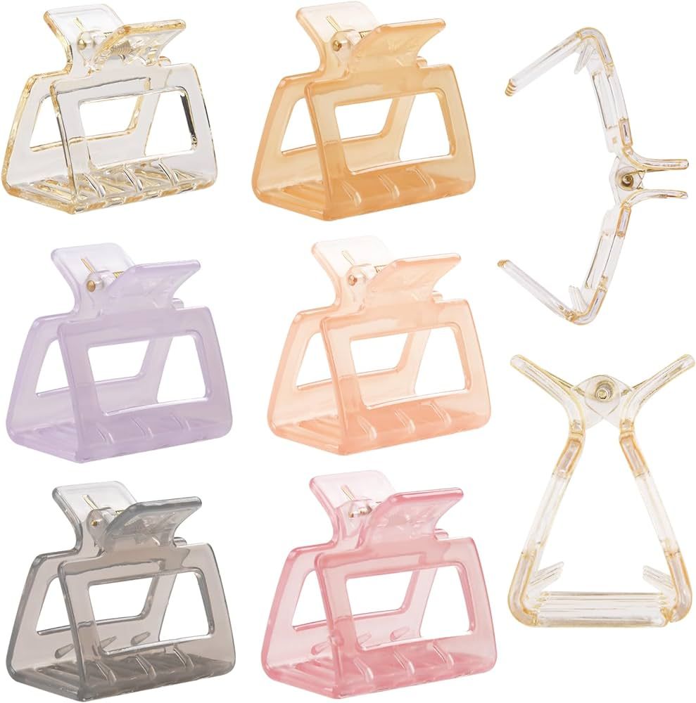 6 Pcs Transparent Hair Claw Clips Small Square Hair Clamps Rectangle Nonslip Frosted Hair Styling... | Amazon (CA)