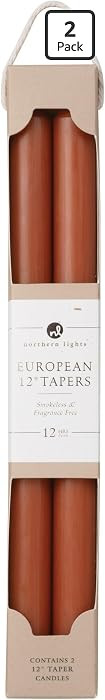 Northern Lights Candles - 12" 2pk Tapers - Terra Cotta - 72886 | Amazon (US)