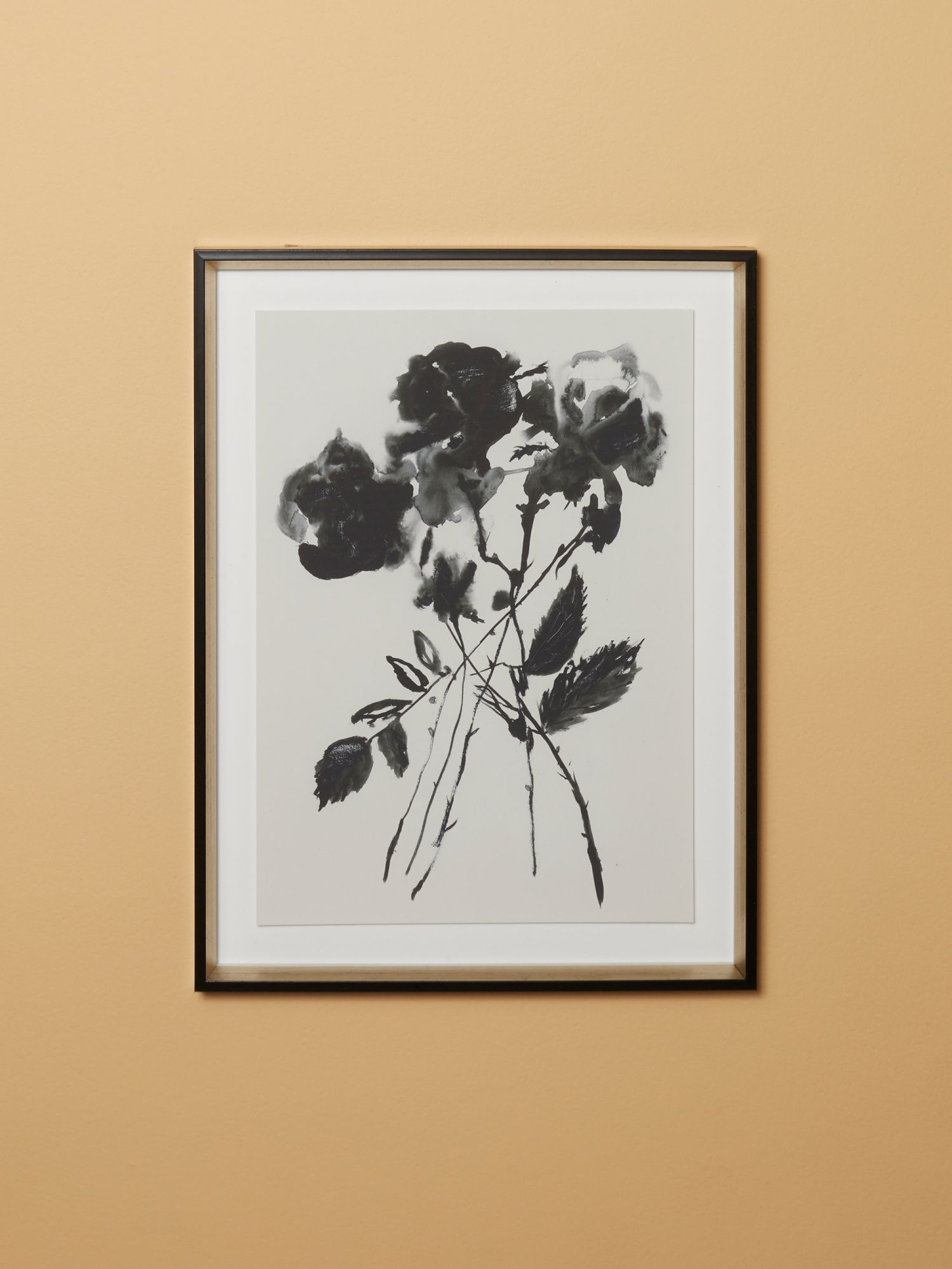 19x25 Black Flora Floating Glass Wall Art | Living Room | HomeGoods | HomeGoods
