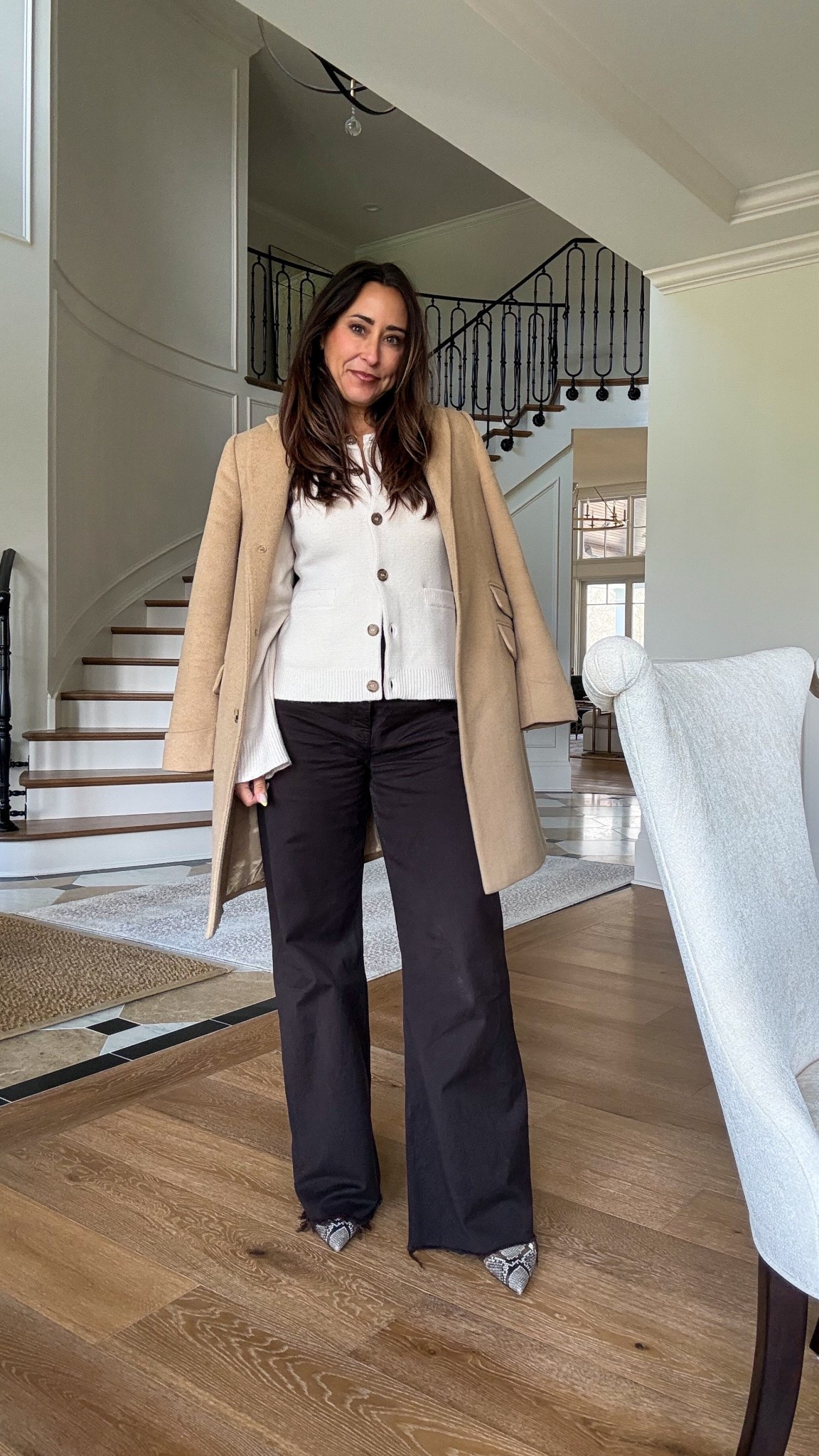 Spring when it drops back to 30s. Needed a sweater and a coat today. 
Denim TTS
Sweater TTS wearing small

Snake print
Zara 
Spring 
Brown
Cream cardigan
Work wear
Elevated causal
Business casual 

#LTKdayinmylife #LTKOver40 #LTKootd