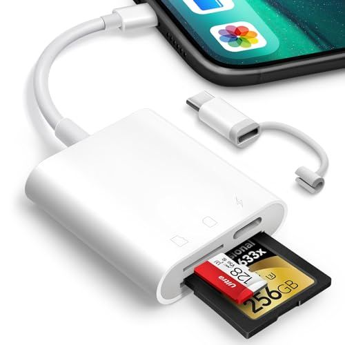 SD Card Reader for iPhone iPad, Oyuiasle Trail Game Camera SD Card Viewer with Dual Slot for Micr... | Amazon (US)
