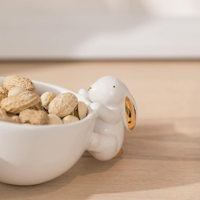 Newman House Studio Decorative Bunny Candy Dish Bowl - Home Decor Ceramic Candy Dish/Nut Dish Thr... | Amazon (US)