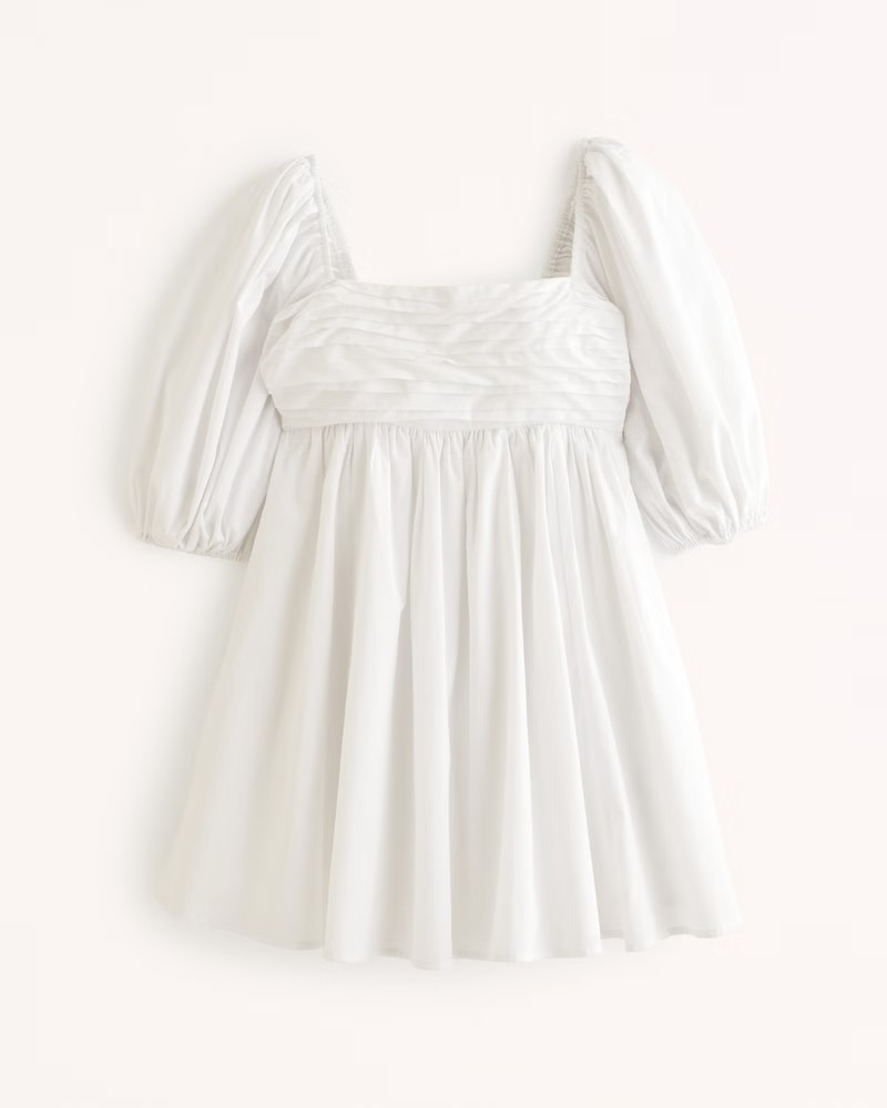 Emerson Ruched Puff Sleeve Mini Dress | Abercrombie & Fitch (US)