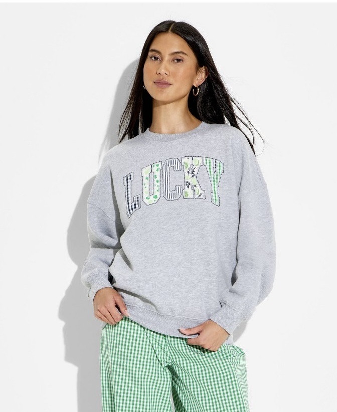 St Patrick’s day outfit women - $25; pair it with jeans and you are good to go! I love the prints on the letters.  


@Target #under25 #lucky #luckysweatshirt #stpats #stpatssweatshirt #budgetfriendly 

#LTKOver40 #LTKSeasonal #LTKU