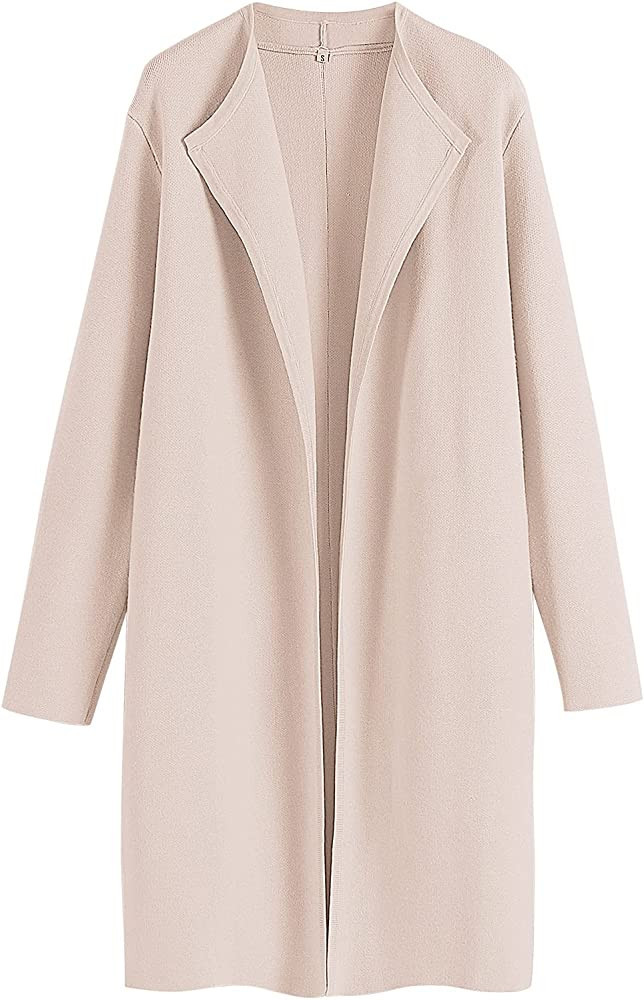 Casual Long Sleeve Classy Draped Open Front Jackets Long Knitted Cardigan Sweate... | Amazon (US)