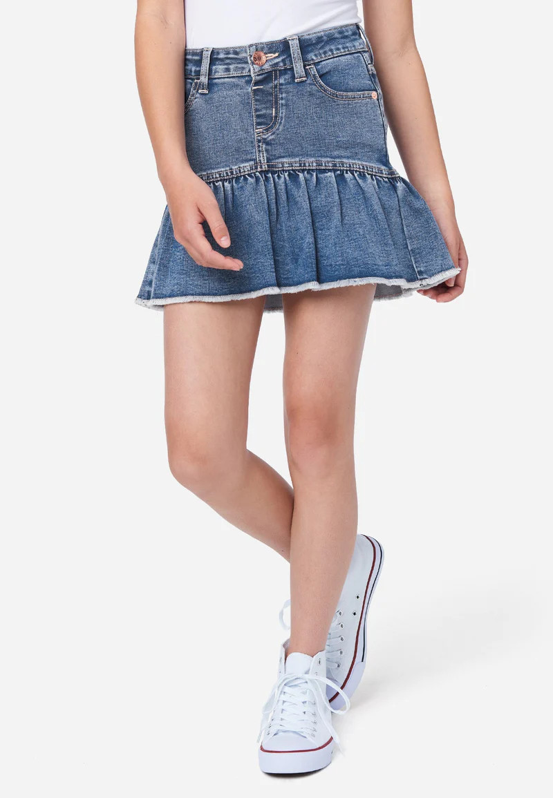 Flounce Girls Denim Skirt | Justice