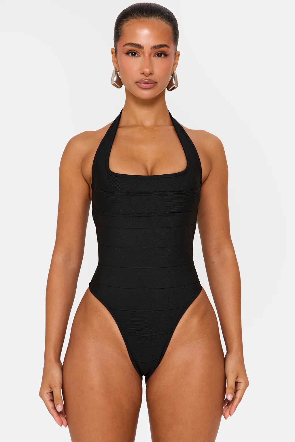 FORM BODYSUIT BANDAGE HALTERNECK BODYSUIT | Murci