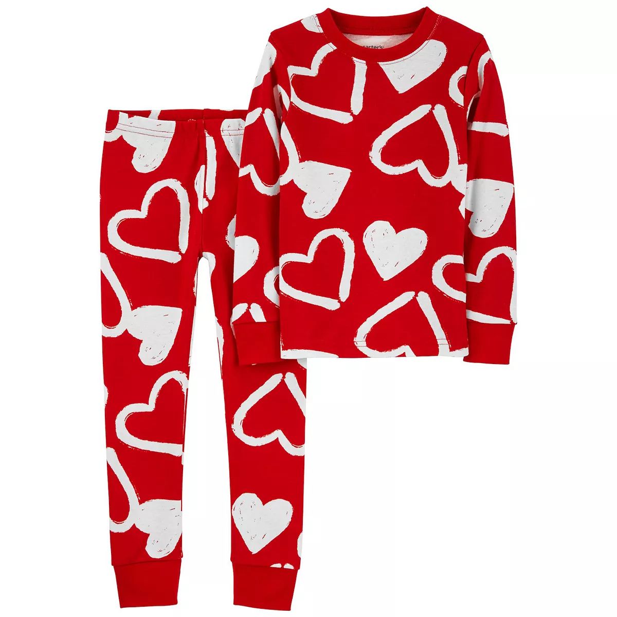 Baby Carter's 2-Piece Valentine's Day Heart Cotton Top & Pajama Bottoms Set | Kohl's