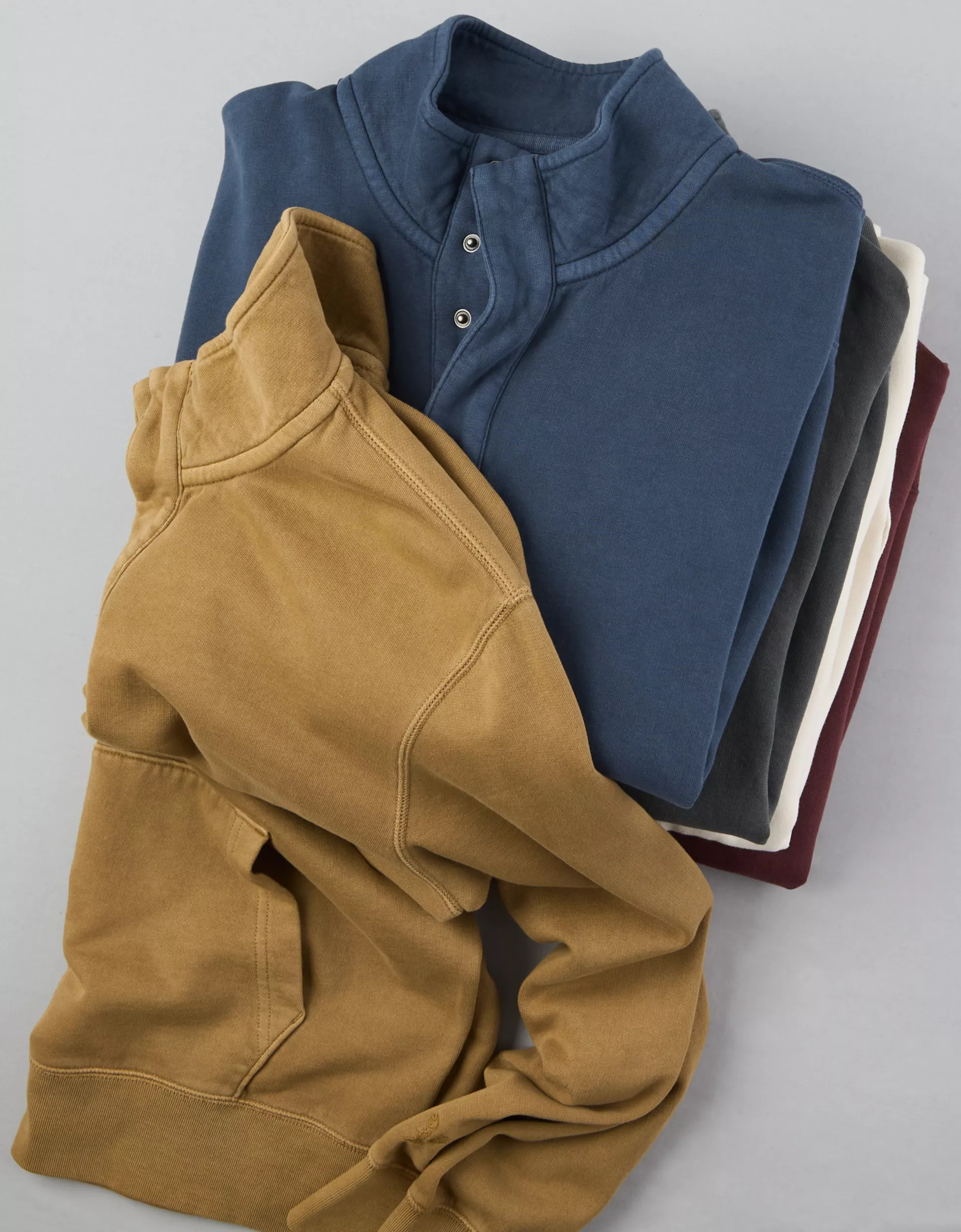 AE Quarter-Snap Mockneck Sweatshirt | American Eagle Outfitters (US & CA)