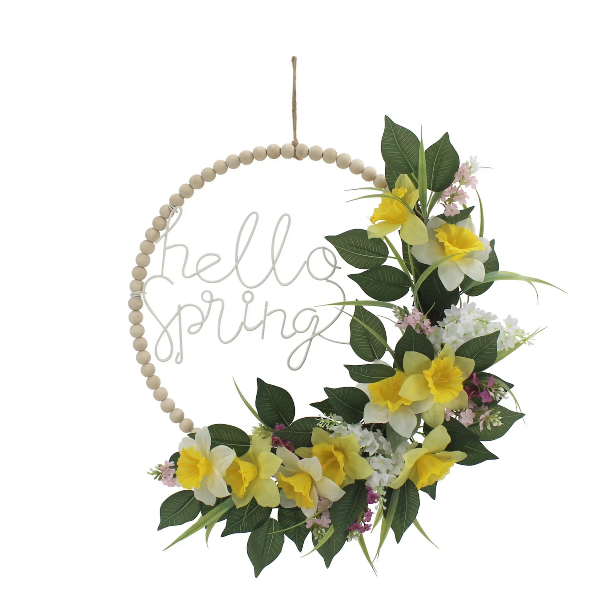 Celebrate Together™ Spring Wood Bead & Floral Wreath | Kohl's
