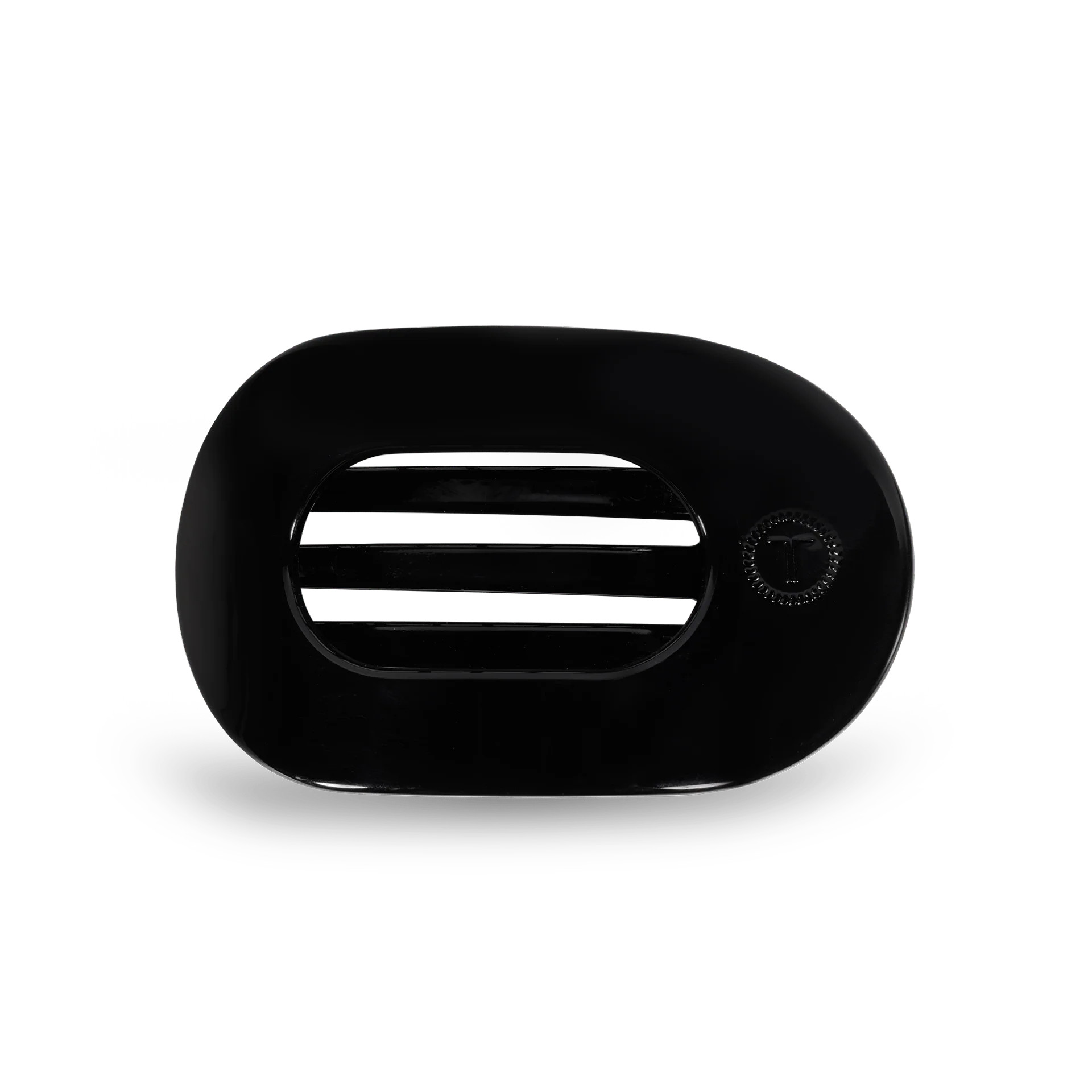 Jet Black Small Flat Round Clip | TELETIES