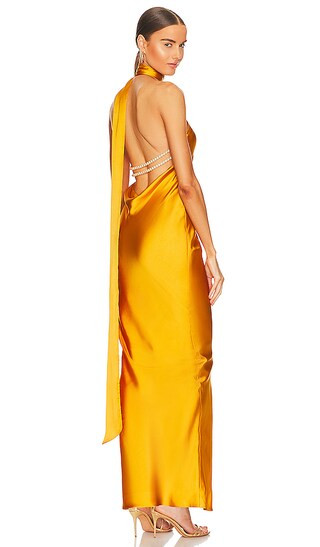 x REVOLVE Kara Pearl Trim Maxi Dress in Yellow | Revolve Clothing (Global)