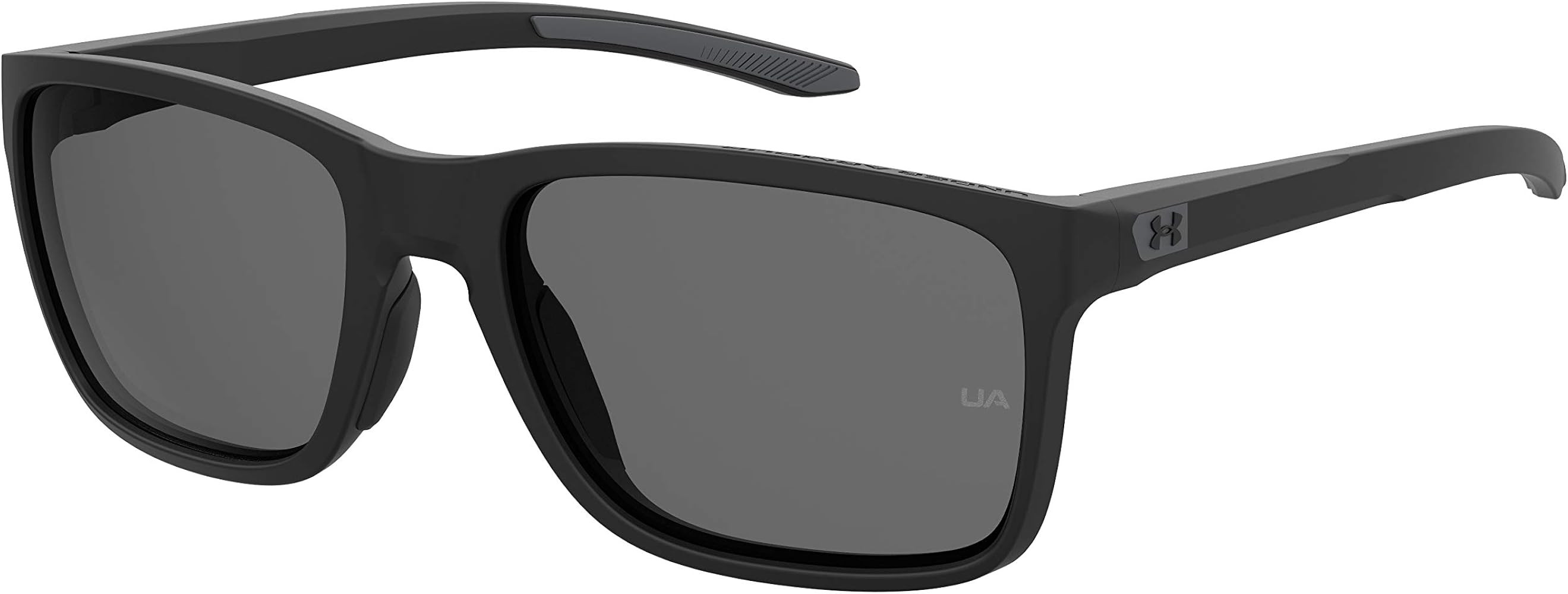 UA Hustle Rectangular Sunglasses, Matte Black Frame w/ Polarized Gray Lenses | Amazon (US)