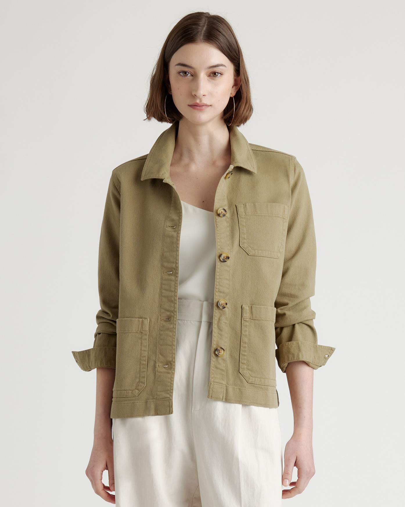 Quince | Women's Organic Comfort Stretch Chore Jacket in Rust, Size XS, Organic Cotton | Quince