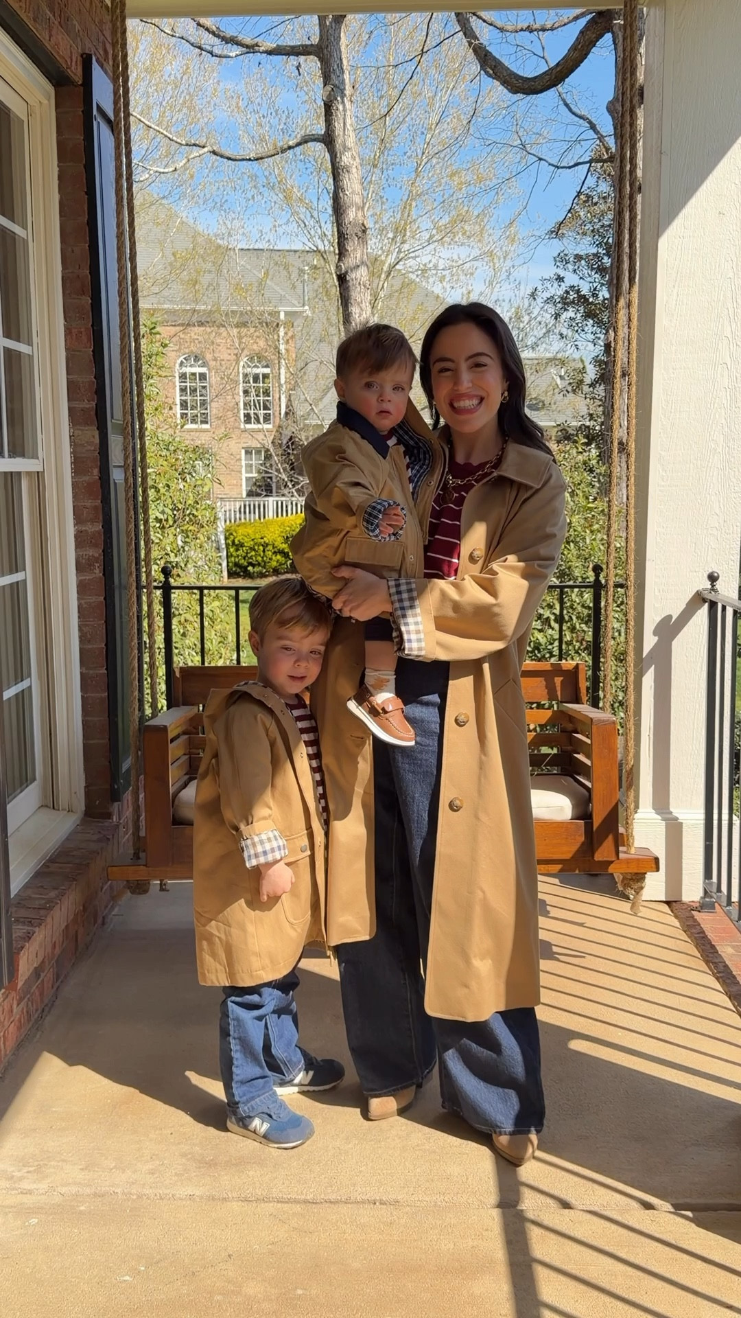 Matching outfits with my boys! Obsessed with this trench coats


