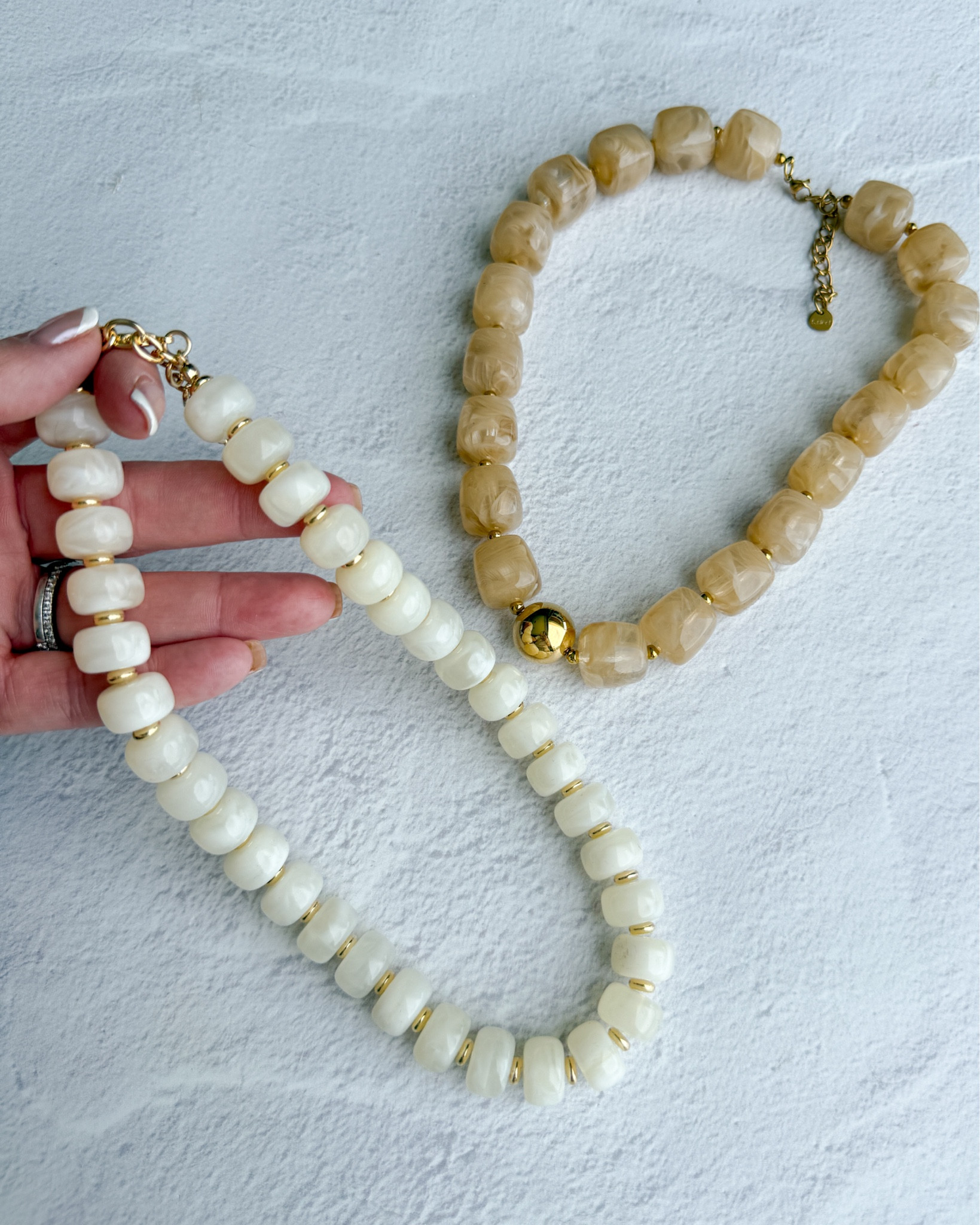 Chunky beaded necklaces in the prettiest cream and warm neutral tones — the easiest way to dress up a plain tee and trending hard this summer 🤍

#LTKOver40 #LTKMidsize #LTKWorkwear