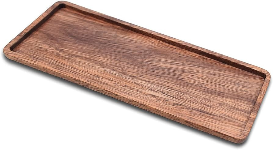 13.8 Inch Solid Wood Serving Platters and Trays of Natural Acacia Wood Log Charcuterie Boards,Che... | Amazon (US)