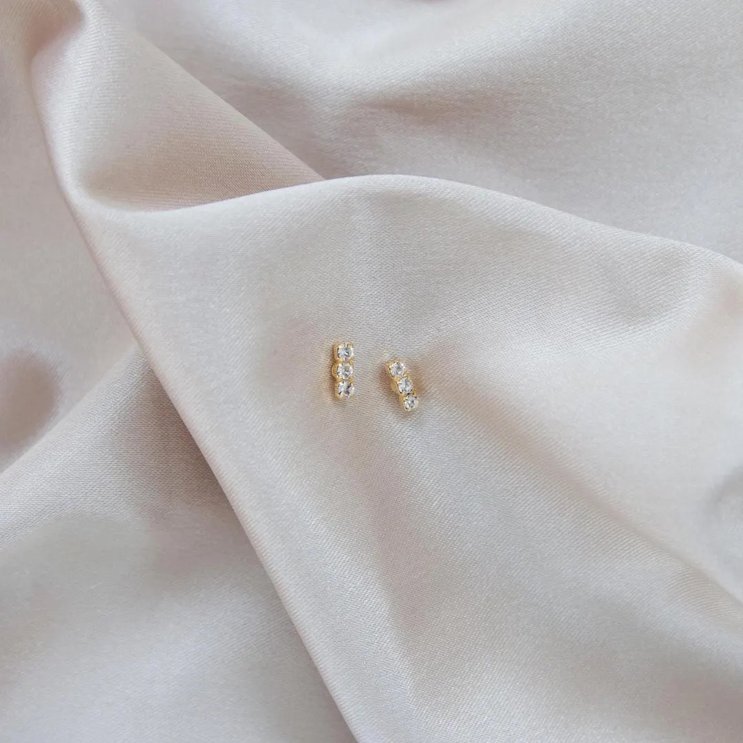 Sparkle Crystal Bar Stud: Everyday Earrings, Valentine's Day Gift - Etsy | Etsy (US)
