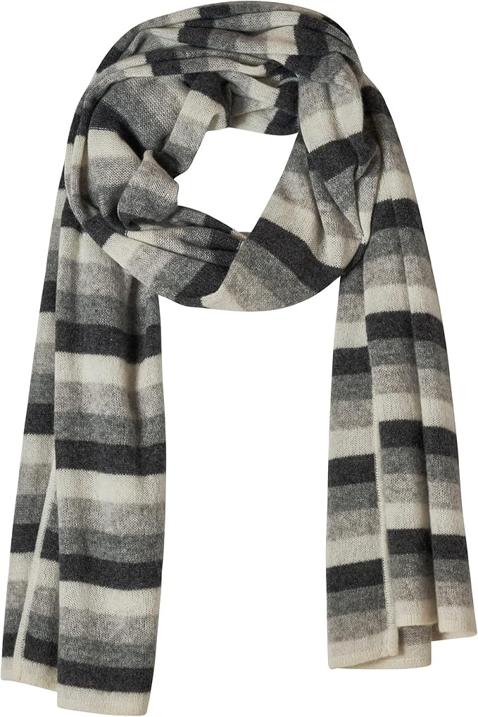 Alpine Cashmere Women's 100% Cashmere Striped Travel Wrap | Amazon (US)