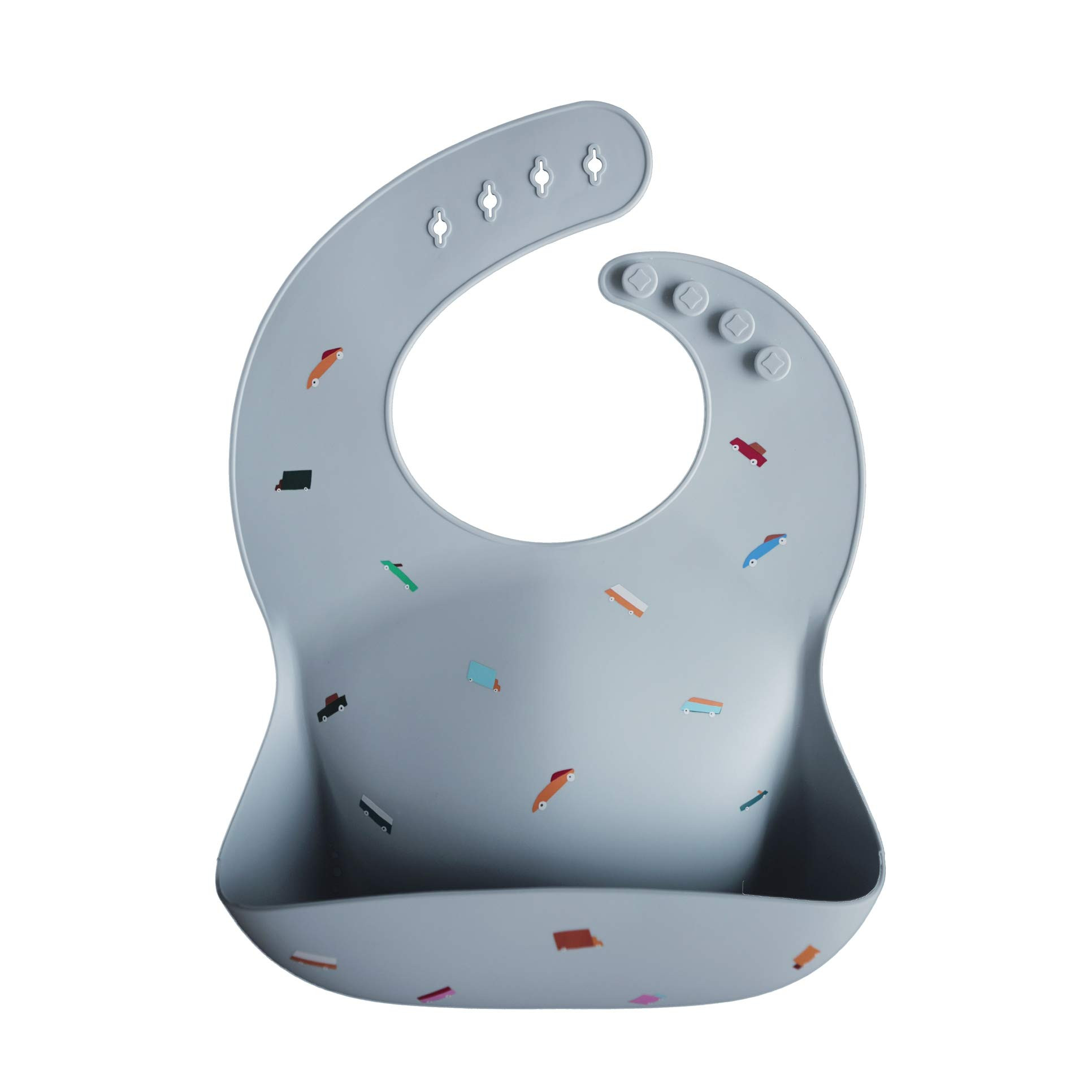 mushie Silicone Baby Bib | Adjustable Fit Waterproof Bibs (Retro Cars) | Amazon (US)
