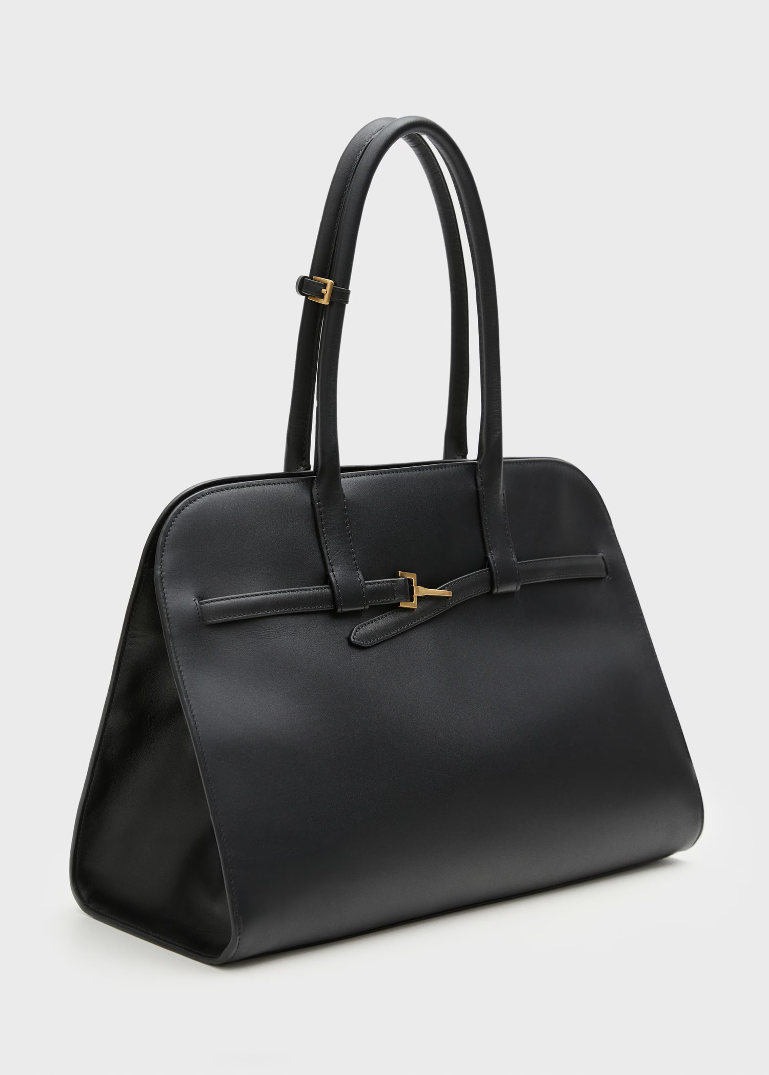 100% leather shopper bag with buckle | Mango (US/MX/AU)