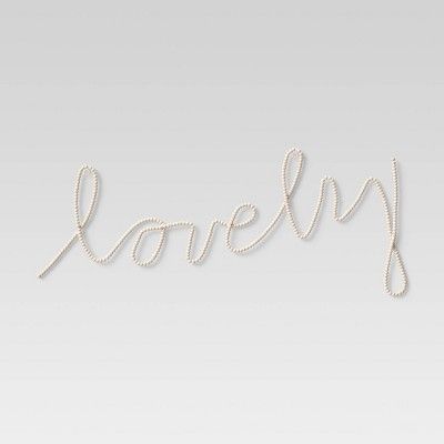 22.5" x 5.5" Lovely Embellished Wire Sentiment Wall Sculptures Cream - Opalhouse™ | Target