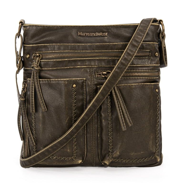 Montana West Crossbody Bags for Women Lightweight Multi Pocket Purses Soft Leather Shoulder Cross... | Walmart (US)