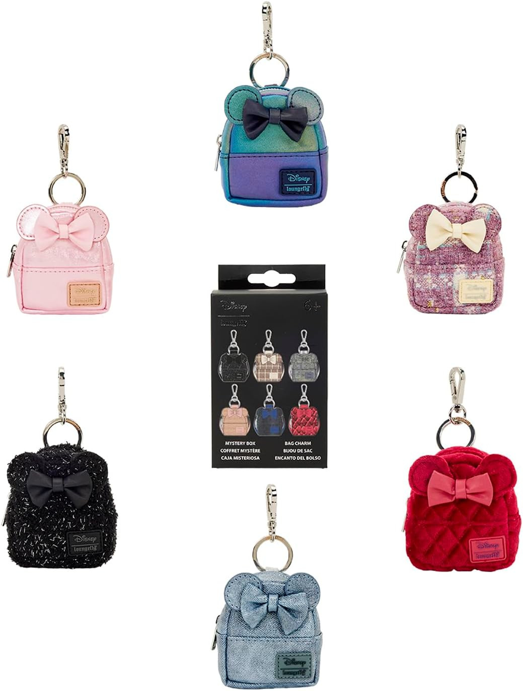 Loungefly Minnie Mouse Glitter Mystery Mini Backpack Keychain Charm | Amazon (US)