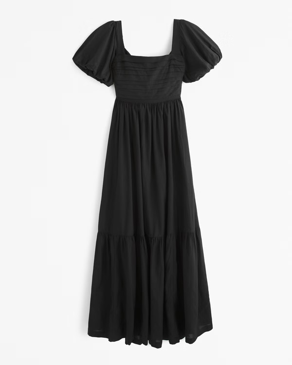 Women's The A&F Emerson Drama Bow-Back Maxi Dress | Women's Clearance | Abercrombie.com | Abercrombie & Fitch (US)