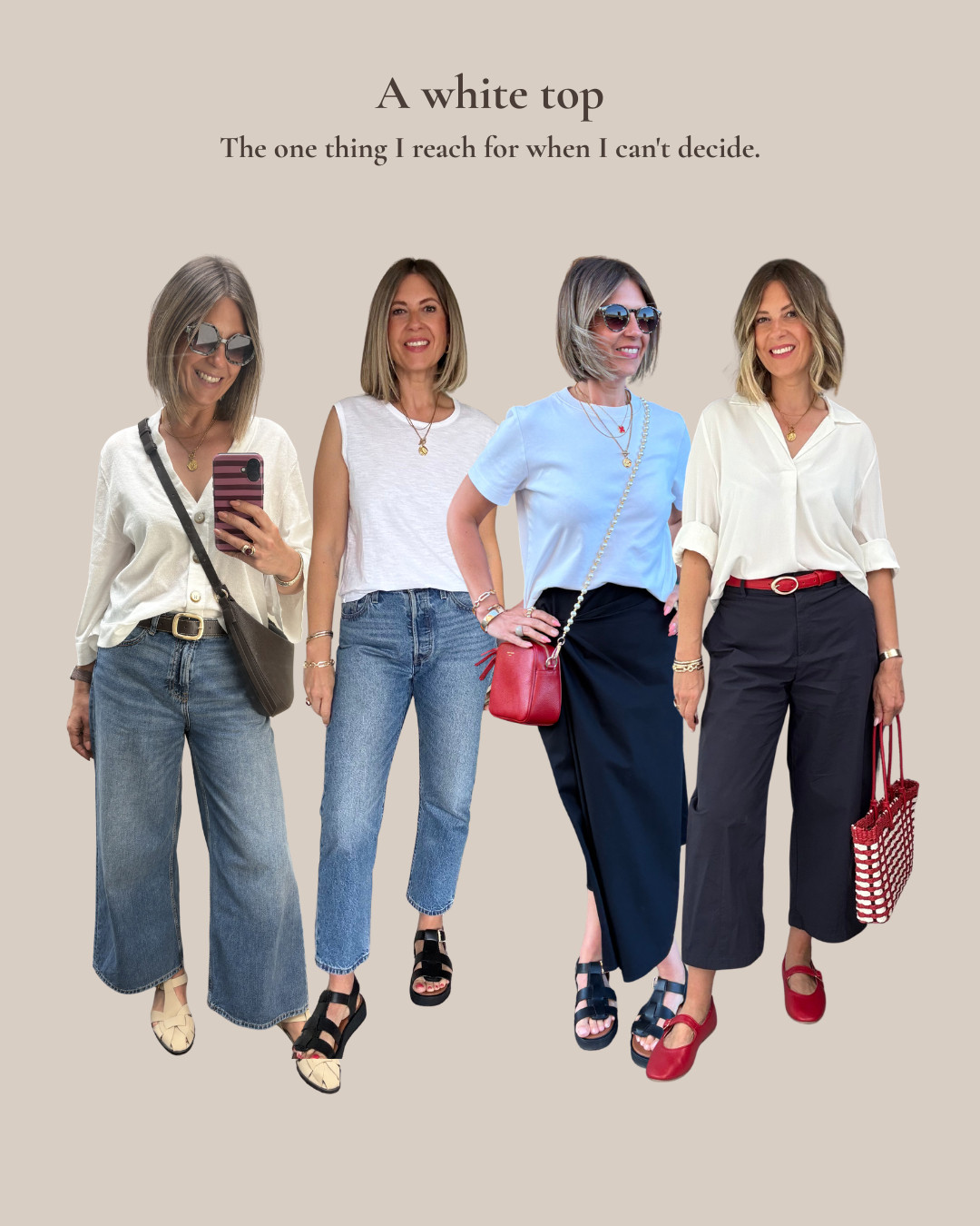 37 Midlife Outfit Ideas - A White Top 

 #LTKuk #LTKsummer #LTKover50style