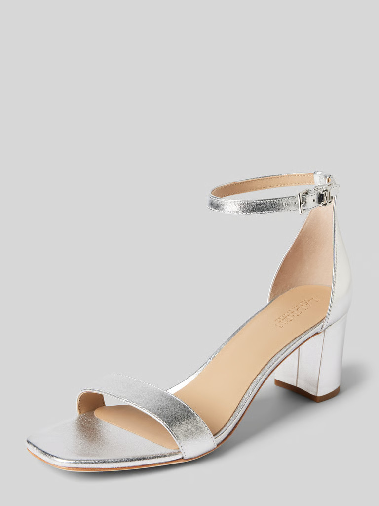 Sandalen met blokhak, model 'LOGAN' in zilver | Peek & Cloppenburg NL