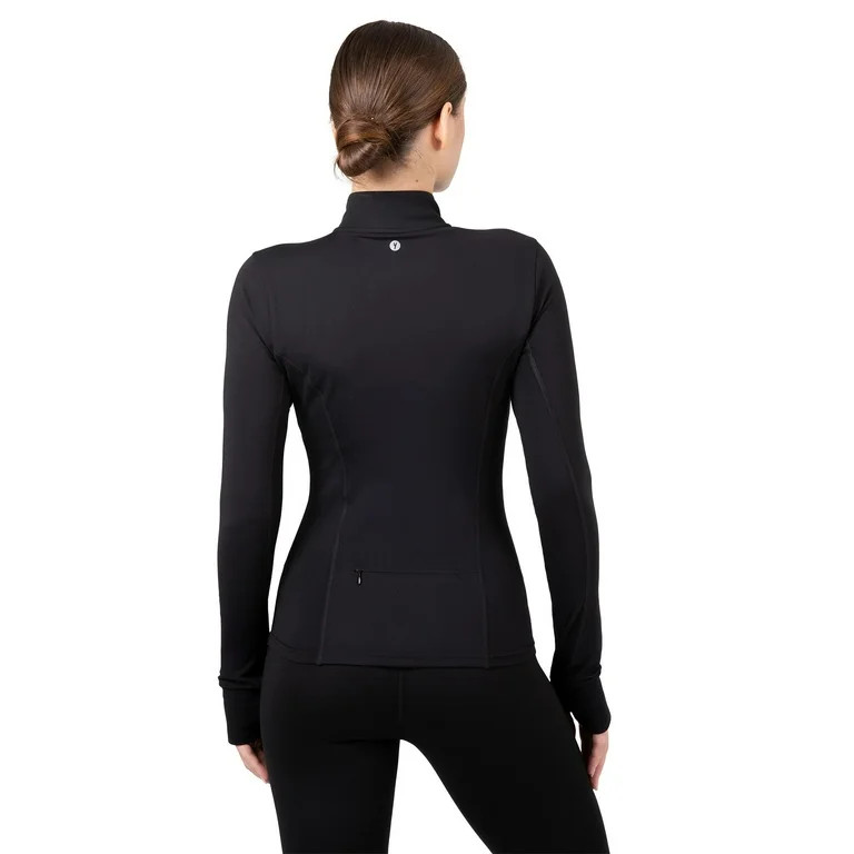 Yitty Active Women's Ultraluxe Full Lenght Full Zip Jacket, Athleisure, 4-Way-Stretch, Thumbholes... | Walmart (US)