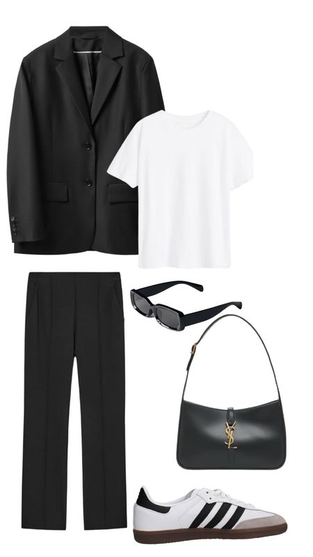 Black and white outfit, chic casual
Outfit, workwear, white tshirt, ysl Le 5, weekday sunglasses, black
Tailored trouser, black blazer , what to wear 

#LTKaustralia #LTKbrasil #LTKeurope