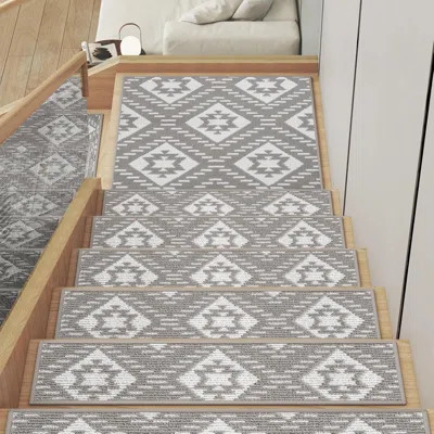 15PC Stair Treads Non-Slip Washable Peel And Stick Stair Treads For Wooden Steps Indoor Reusable Stair Carpet Treads Adhesive Stair-Runner Rugs For Ki | Wayfair North America