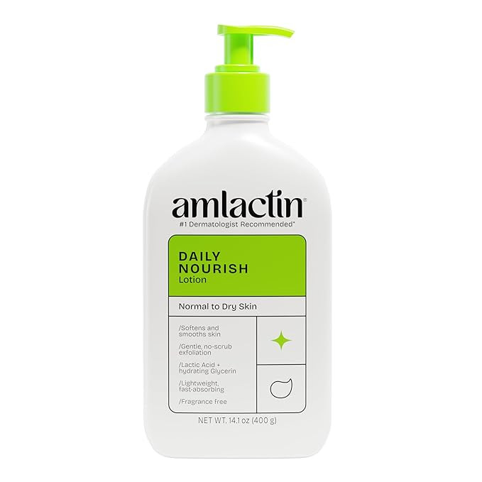 AmLactin Daily Nourish Therapeutic Body Lotion for Dry Skin - No-Scrub Exfoliator and Moisturizer... | Amazon (US)