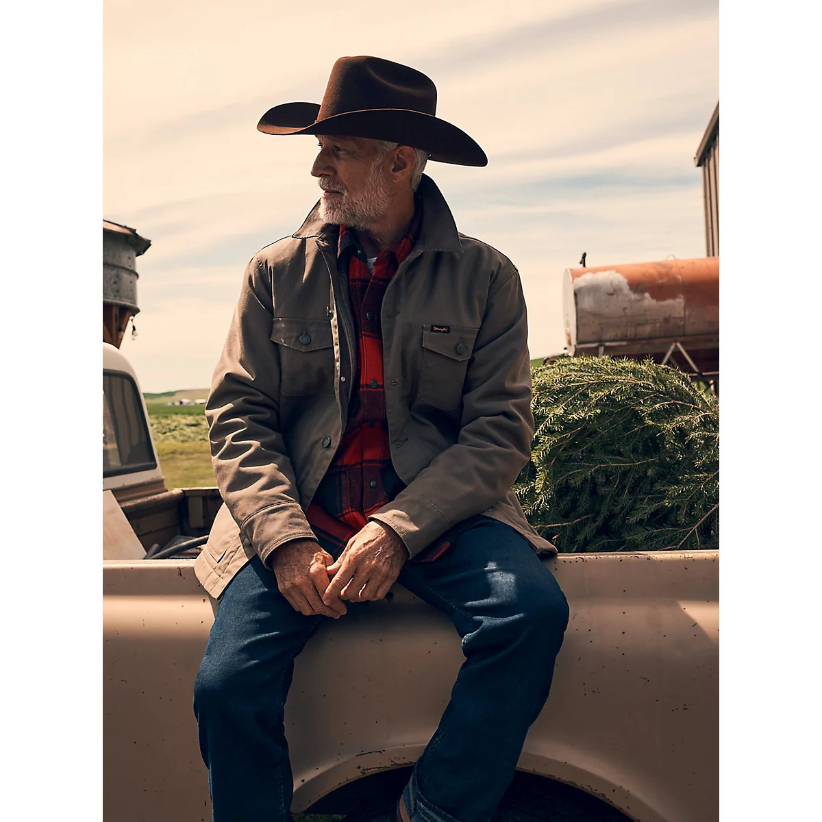 Men's Western Lined Canvas Barn Coat in Morel | Wrangler