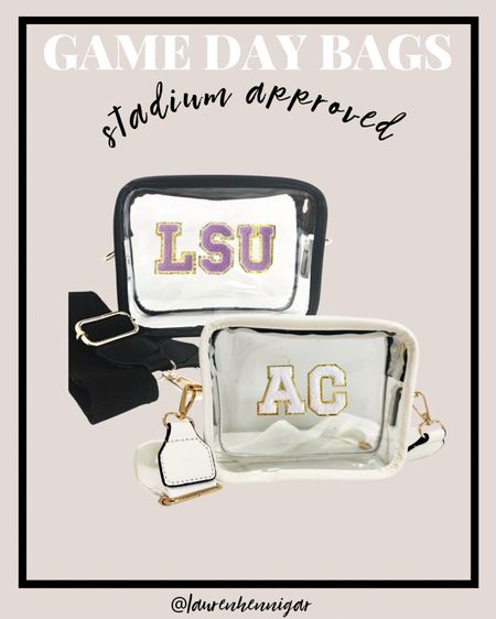 stadium approved custom game day bags from united monograms!!! college game day,  clear purse, clear game day bags, clear bag, stadium bag, college, sec gameday, tenneseee vols, game day fit, fall fashion

#LTKsalealert #LTKstyletip #LTKSeasonal