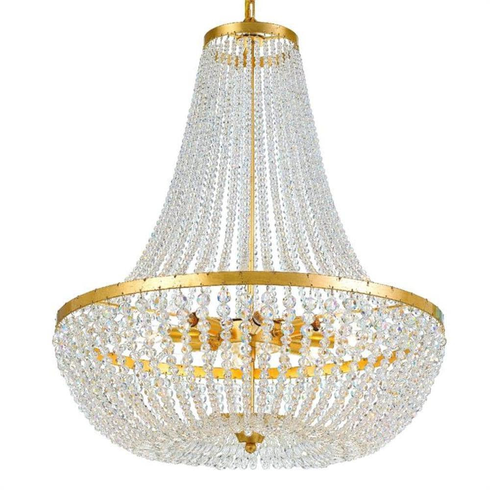 Crystorama Rylee 8 -Light Polished Gold Beaded Metal Chandelier one_size | 609-GA | Lowe's