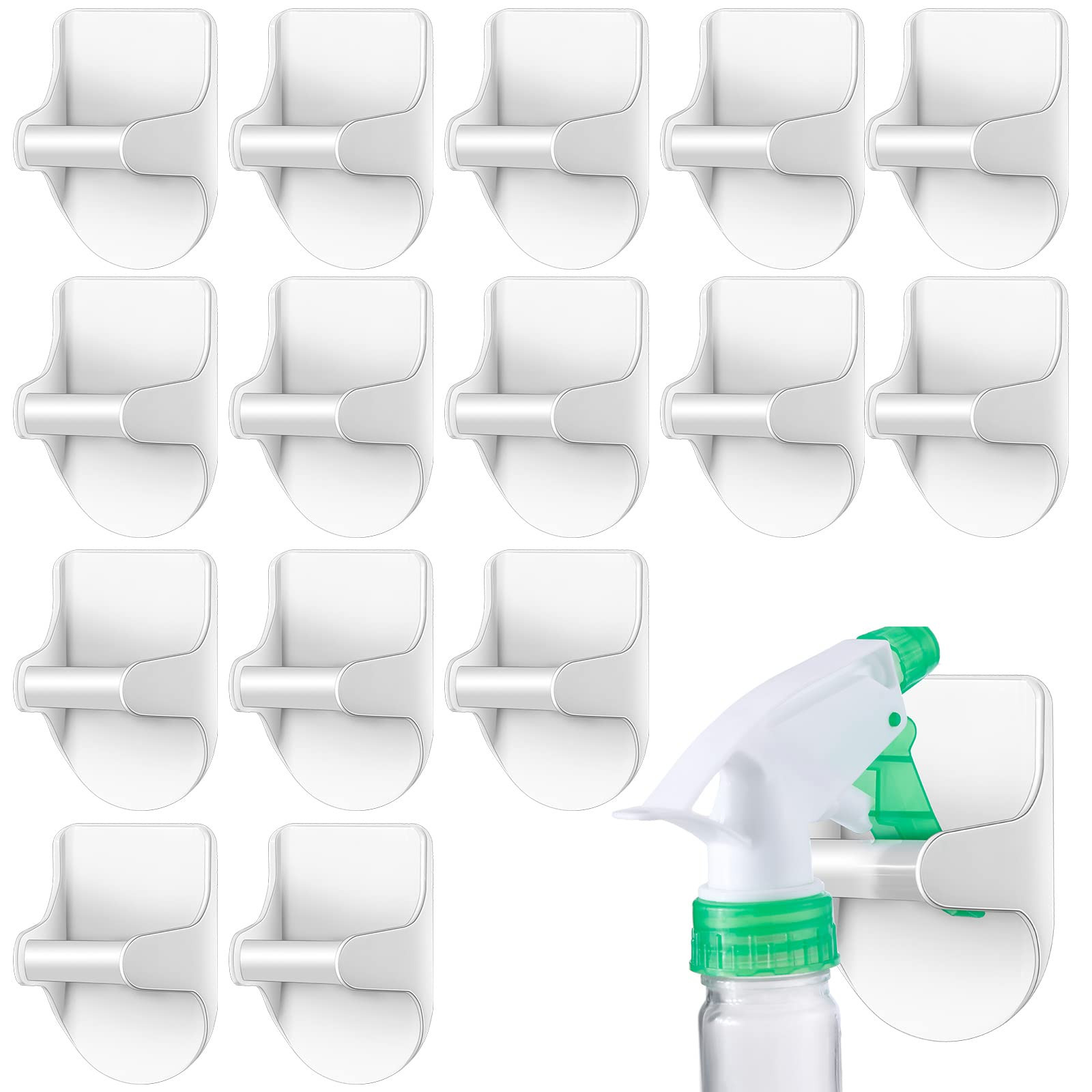 Gerrii 16 Pcs Spray Bottle Holder Wall Mount Spray Bottle Hanger Adhesive Hooks for Cabinet Plast... | Amazon (US)