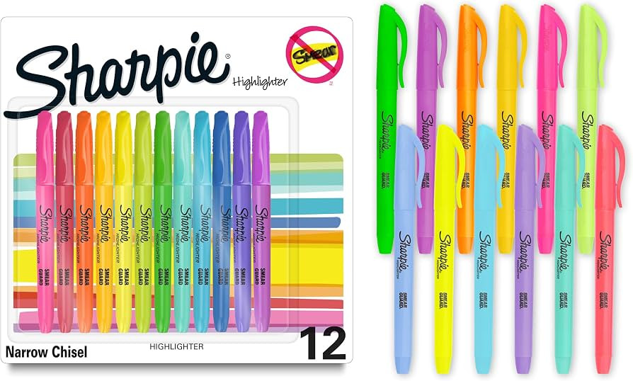 Sharpie Pocket Highlighters, Chisel Tip, Assorted Colored Highlighters, Essential Teacher and Off... | Amazon (US)