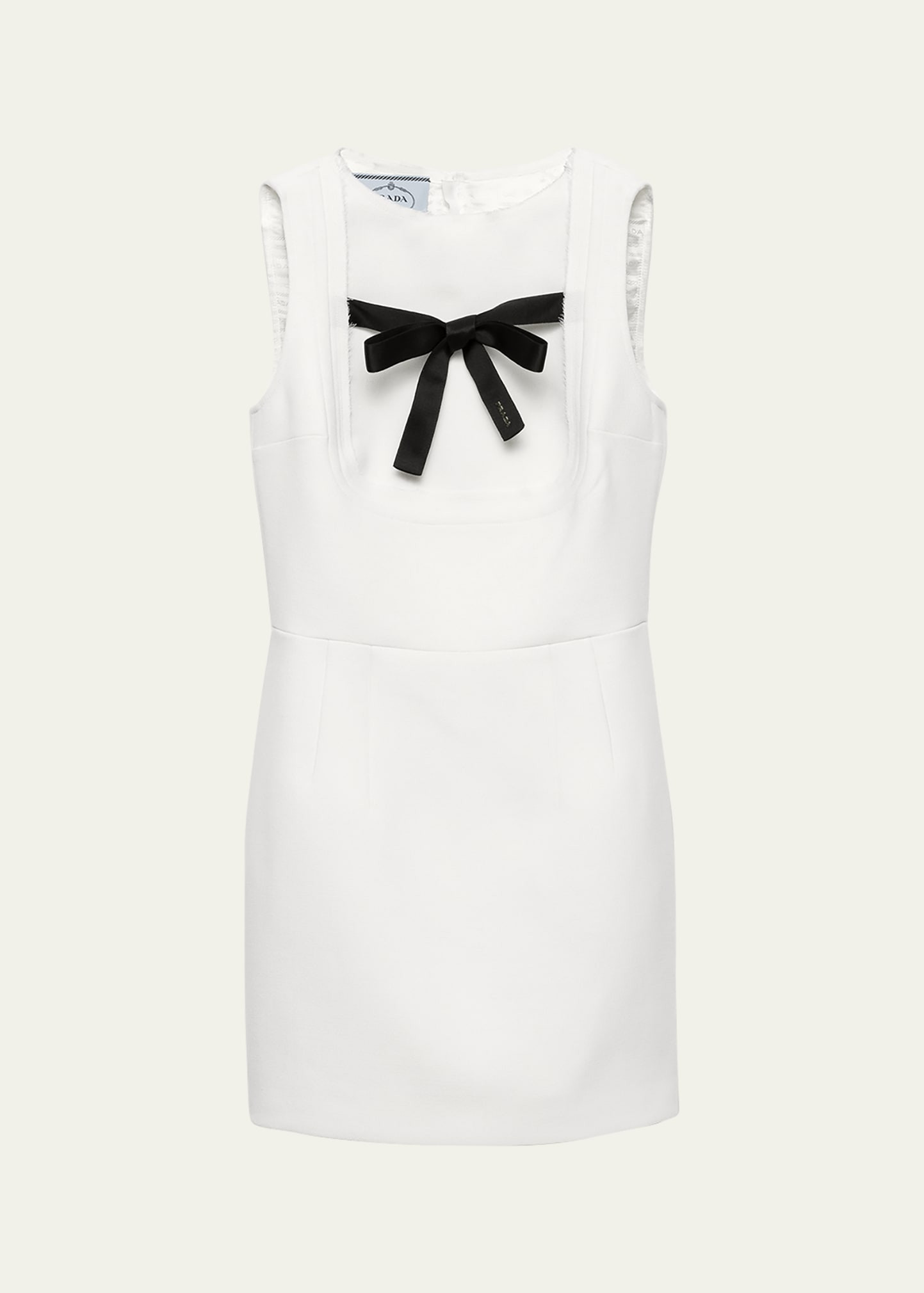 Prada Tela Natte Bow Sleeveless Mini Dress | Bergdorf Goodman