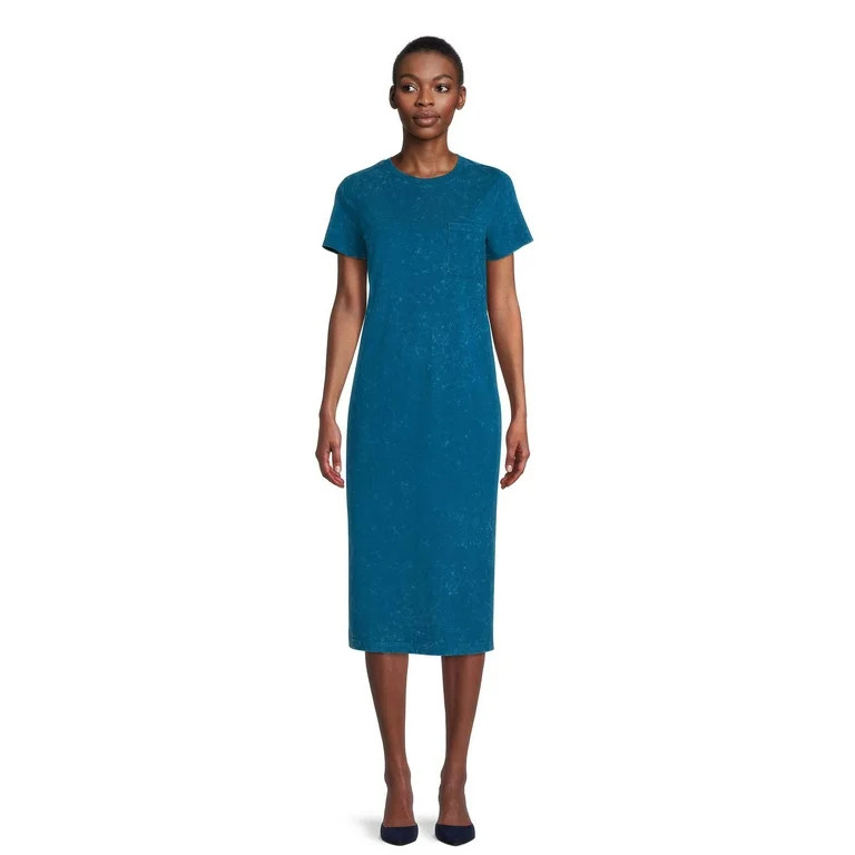Time and Tru Women's T-Shirt Midi Dress | Walmart (US)