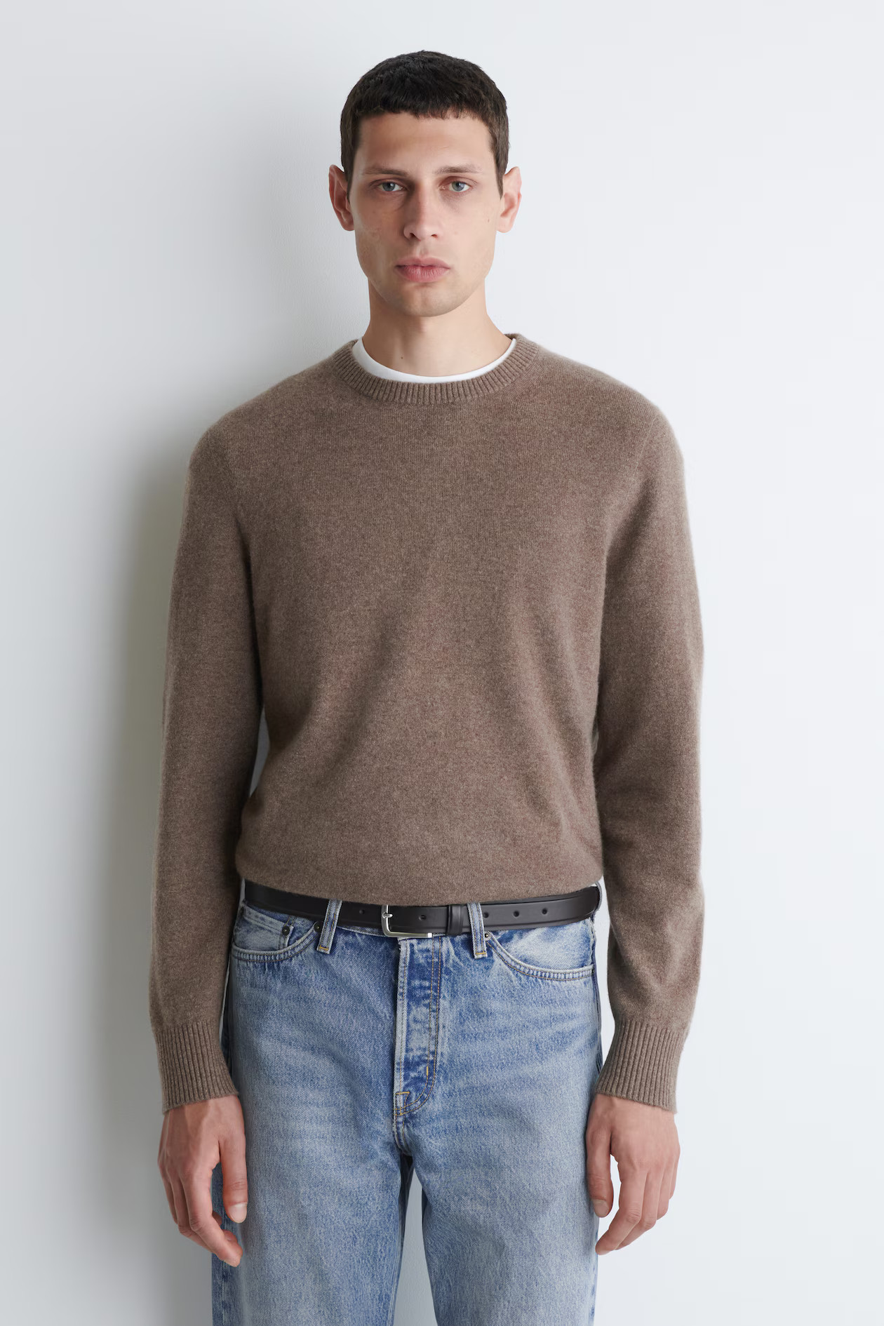 SEAMLESS CASHMERE CREW-NECK SWEATER - DARK UNDYED | COS US | COS (US)