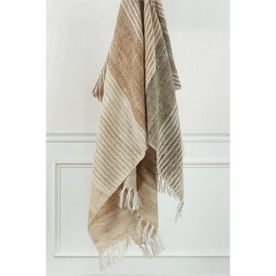 50"x60" Stripe Throw Blanket Dark Beige - Rizzy Home | Target