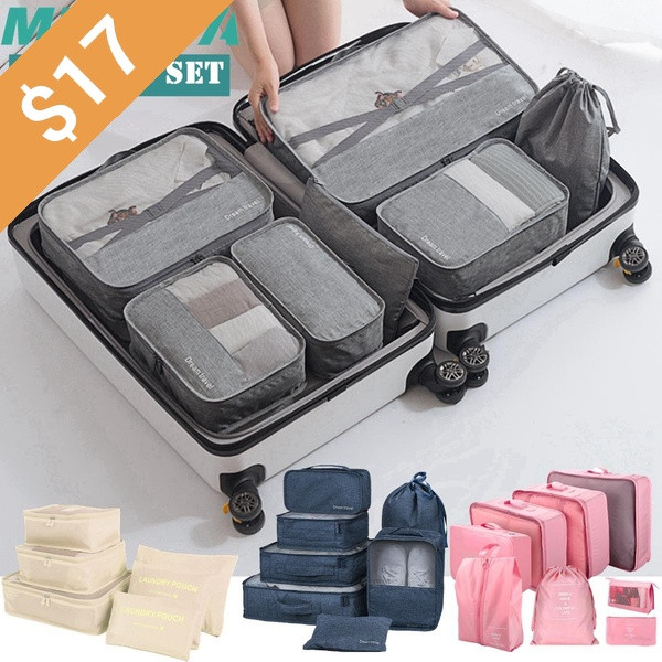 New Style Packing Cubes Easy Travel Luggage Organiser Bags Compression Pouches Clothes Suitcase Orga | Wish